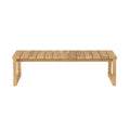 Modern Solid Wood Slat Top Outdoor Coffee Table Natural Natural Wood Acacia Wood