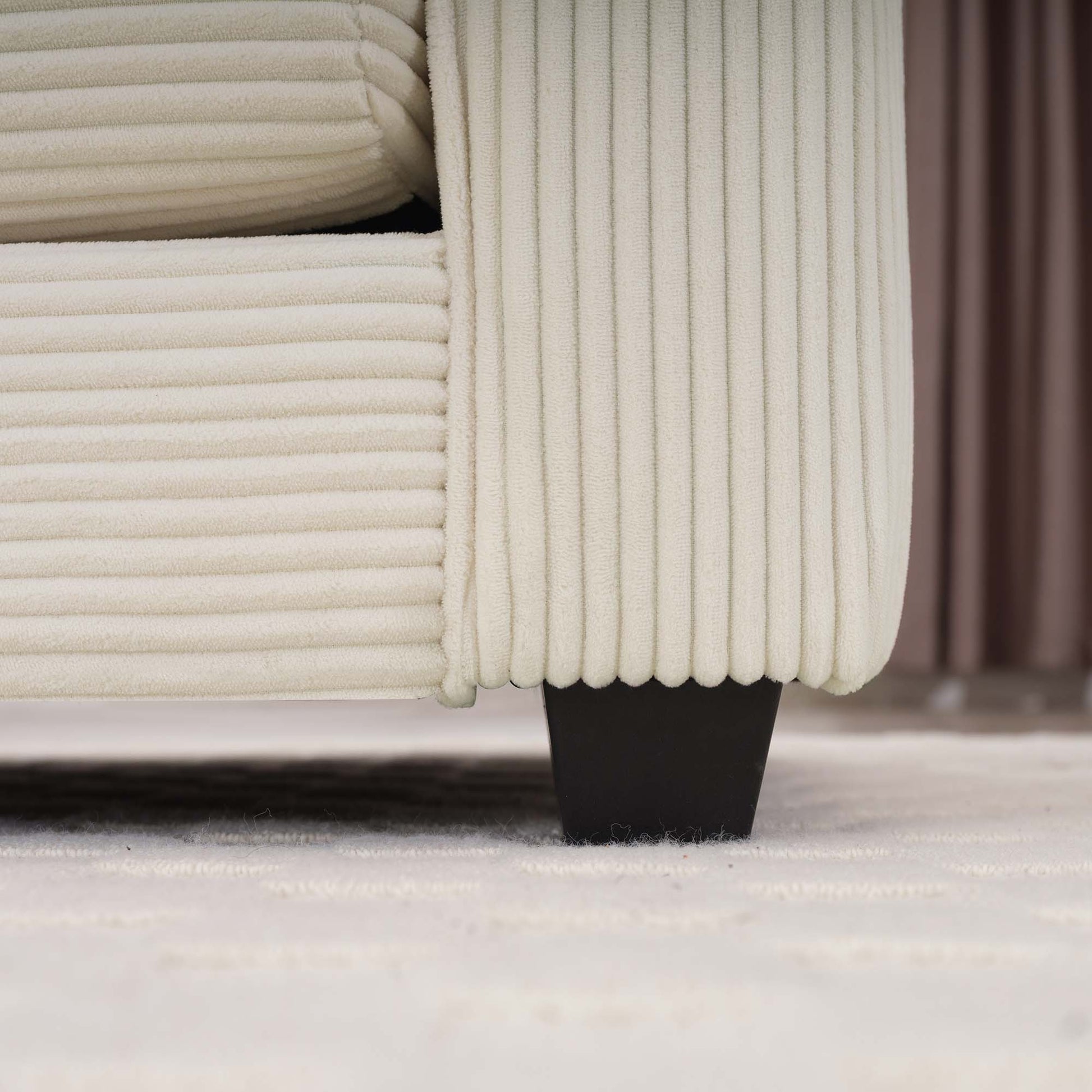 Luxurious And Sophisticated Deep Seated Sofa Set With Two Single Sofas In Light Beige Corduroy Fabric, Set Of 2 Accent Chair For Living Room Beige Corduroy 2 Seat