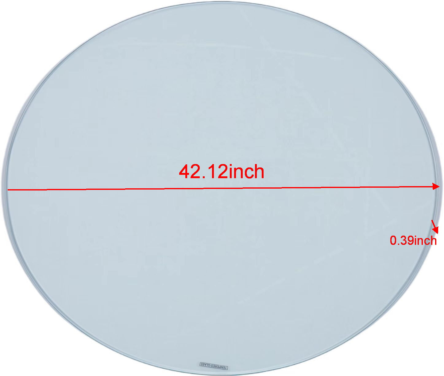 Tempered Clear Glass Top.107Cm Clear Glass
