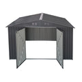 Outdoor Sheds 8Ft X 12Ft & Outdoor Storage Clearance, Metal Anti Corrosion Utility Tool House With Lockable Door & Shutter Vents, Waterproof Storage Garden Shed For Backyard Lawn Patio Grey Iron