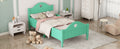 Girl'S Beautiful Princess Bed Macaron Twin Size Toddler Bed With Side Safety Rails And Headboard And Footboard, Seasoft Green Twin Green Solid Wood Mdf