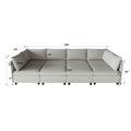 Modular Sectional Sofa, Convertible Sofa Seat With Storage, Sleeper Sectional Sofa Set, Fabric Flexible Modular Combinations For Living Room Grey Fabric 8 Seat