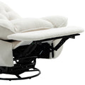 360 Swivel Recliner Adjustable Chair Chenille Glider Swivel Reclining Sofa Chair With Black Metal Round Base Beige Beige Foam Upholstered