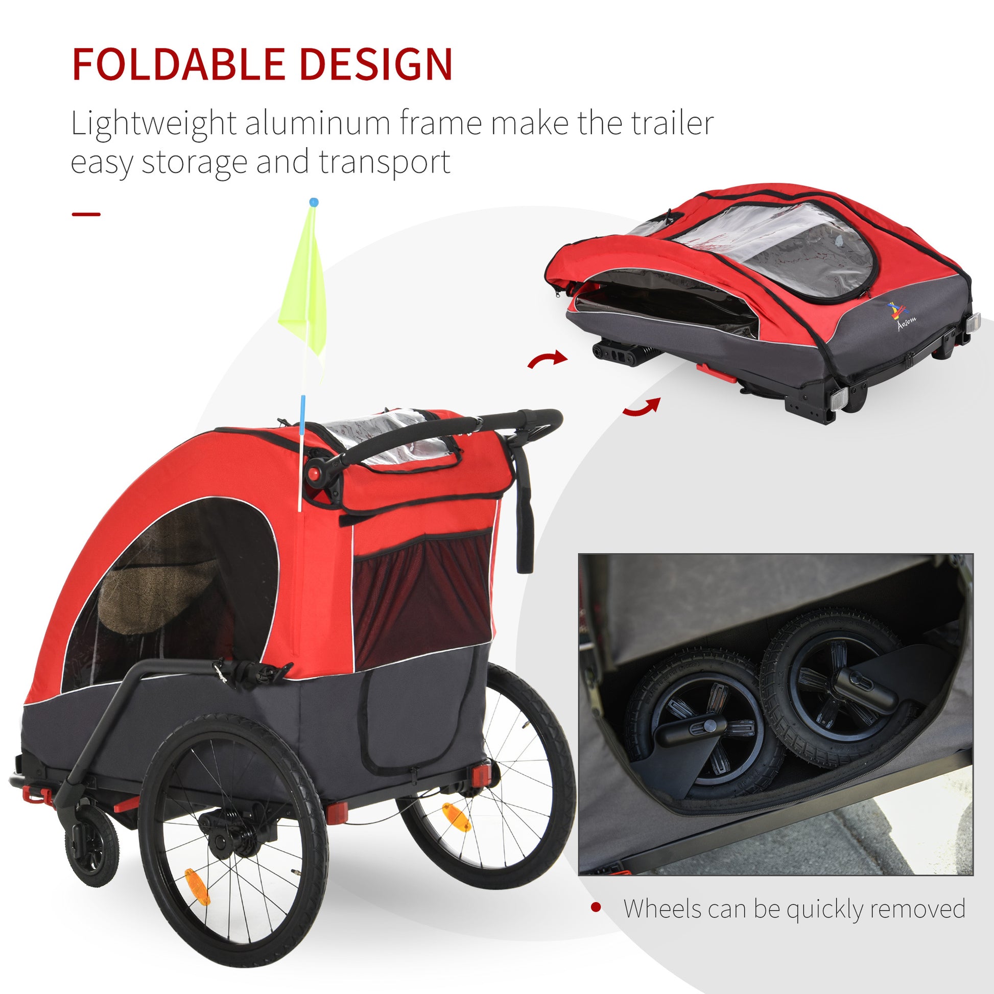bike trailer that converts to jogging stroller Aosom Bike Trailer For Kids 3 In1 Foldable Child Jogger Stroller Baby