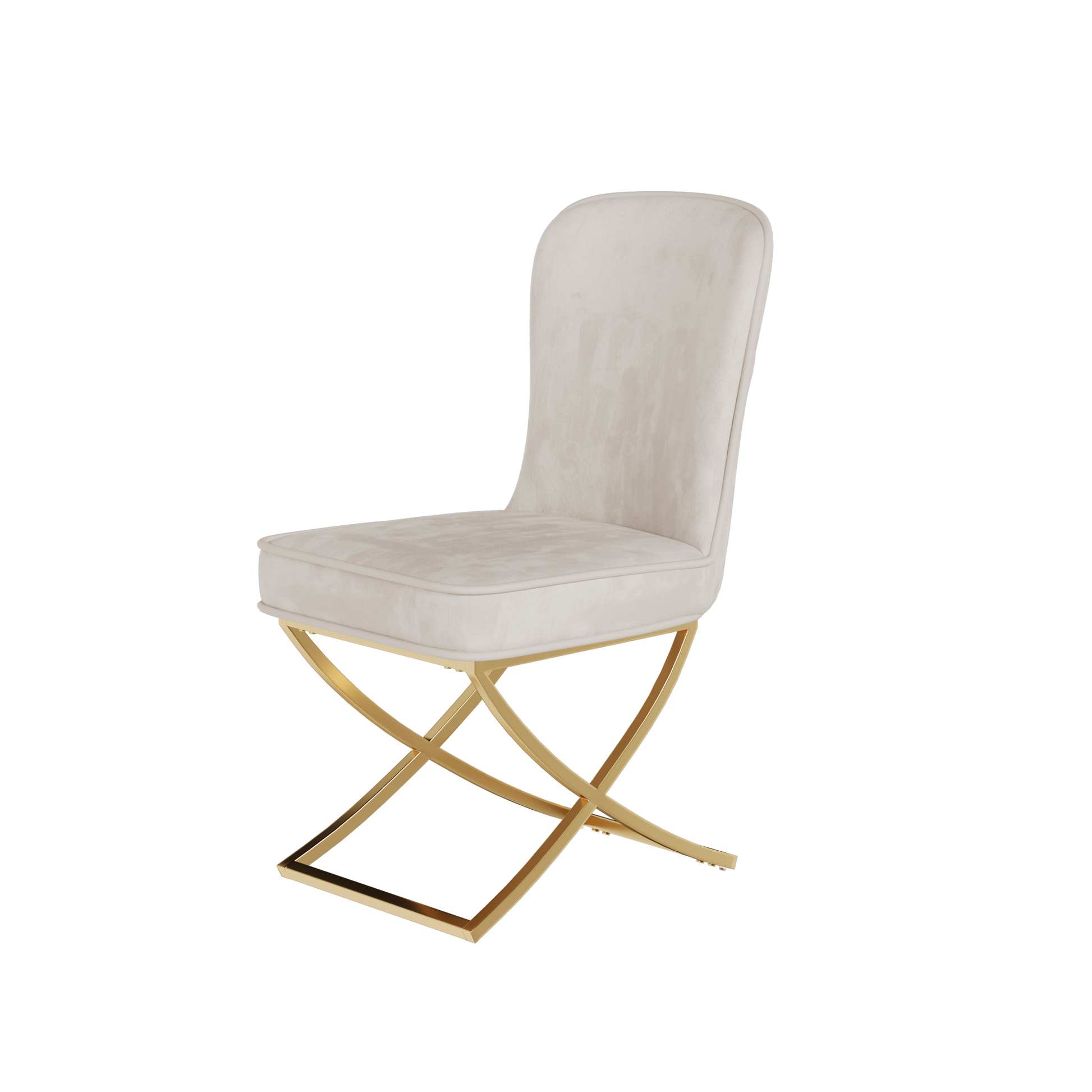 Dining Chair Set Of 2, Beige Velvet Backrest And Golden Metal Legs.For Modern Kitchen Dining Room Chair For Kitchen Living Modern Decorative Leisure Chairs.Office Chairs Y 2009 Beige Dining Room Modern Foam Velvet