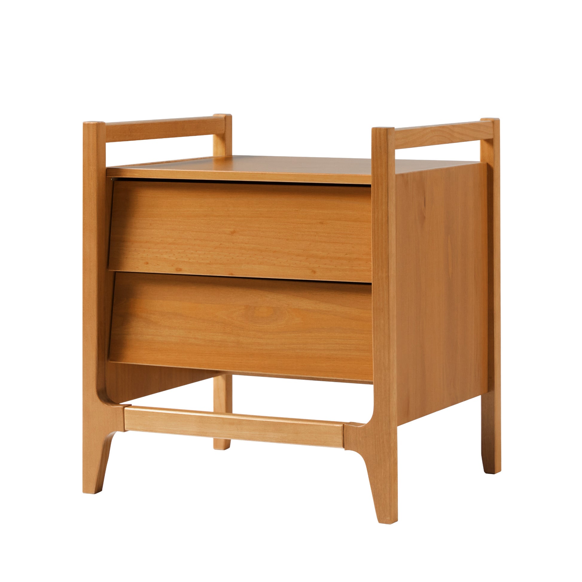 Scandi Angle Face Solid Wood Nightstand Caramel Caramel Mdf Pine