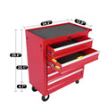 5 Drawer Metal Rolling Tool Chest With Wheels,Tool Storage Cabinet With Locking System Red Steel