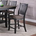 Set Of 2 Dark Coffee Fabric Upholstered High Chairs, Black Solid Black Dining Room Dining Chairs Set Of 2 Rubber Wood