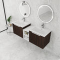 60 Inch Soft Close Doors Bathroom Vanity With Sink, A Small Storage Shelves, 24