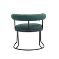Coolmore Boucle Dining Chairs Set Of 2, Mid Century Modern Curved Backrest Chair, Round Upholstered Kitchen Chairs Emerald Boucle Emerald Foam Mdf Metal