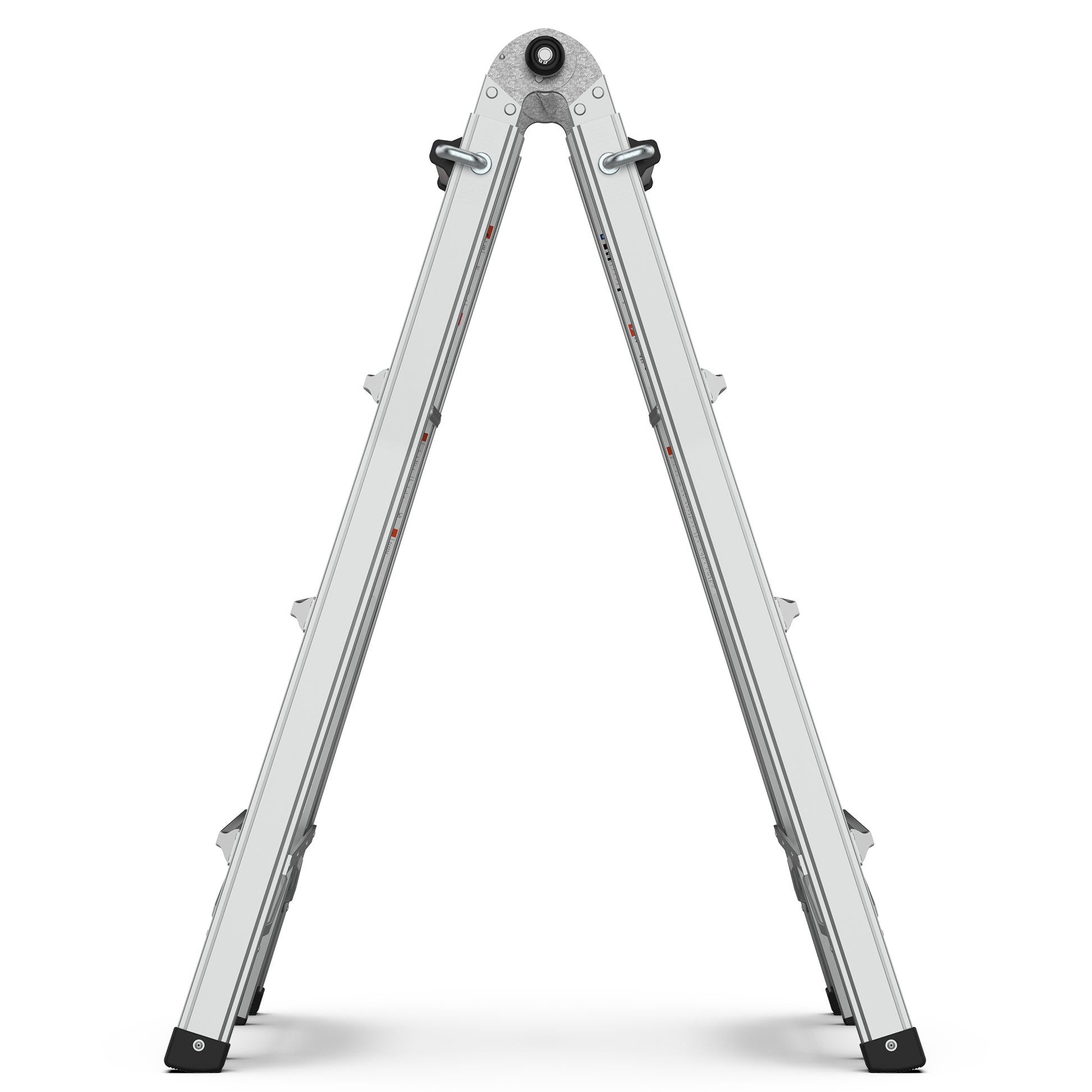 17Ft Multi Position Foldable Aluminum Ladder, A Frame And Straight Ladder, Ansi 250Lbs Grey Aluminium Alloy