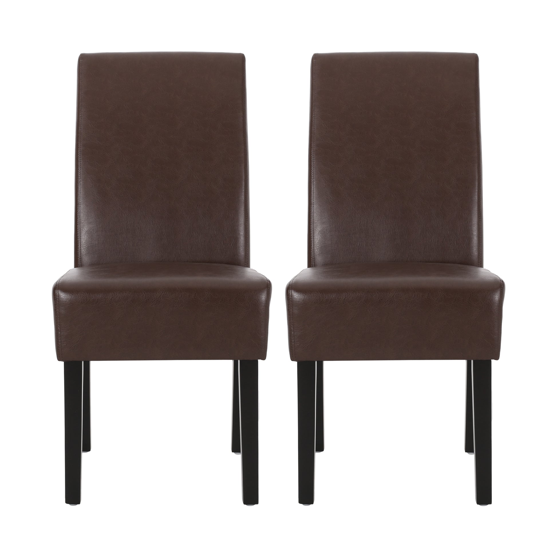 Dining Chair Mp2 Set Of 2 Dark Brown Pu