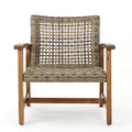 Hampton Wood Wicker Club Chair Set Of 2 Natural Grey Wood