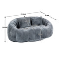 Coolmore Bean Bag Sofa Lazy Sofa Durable Comfort Lounger High Back Bean Bag Chair Couch For Adults And Kids, Indoor & Outdoor, Accent Floor Soft Lounge Chair Gray Chenille Gray Foam Chenille 2 Seat