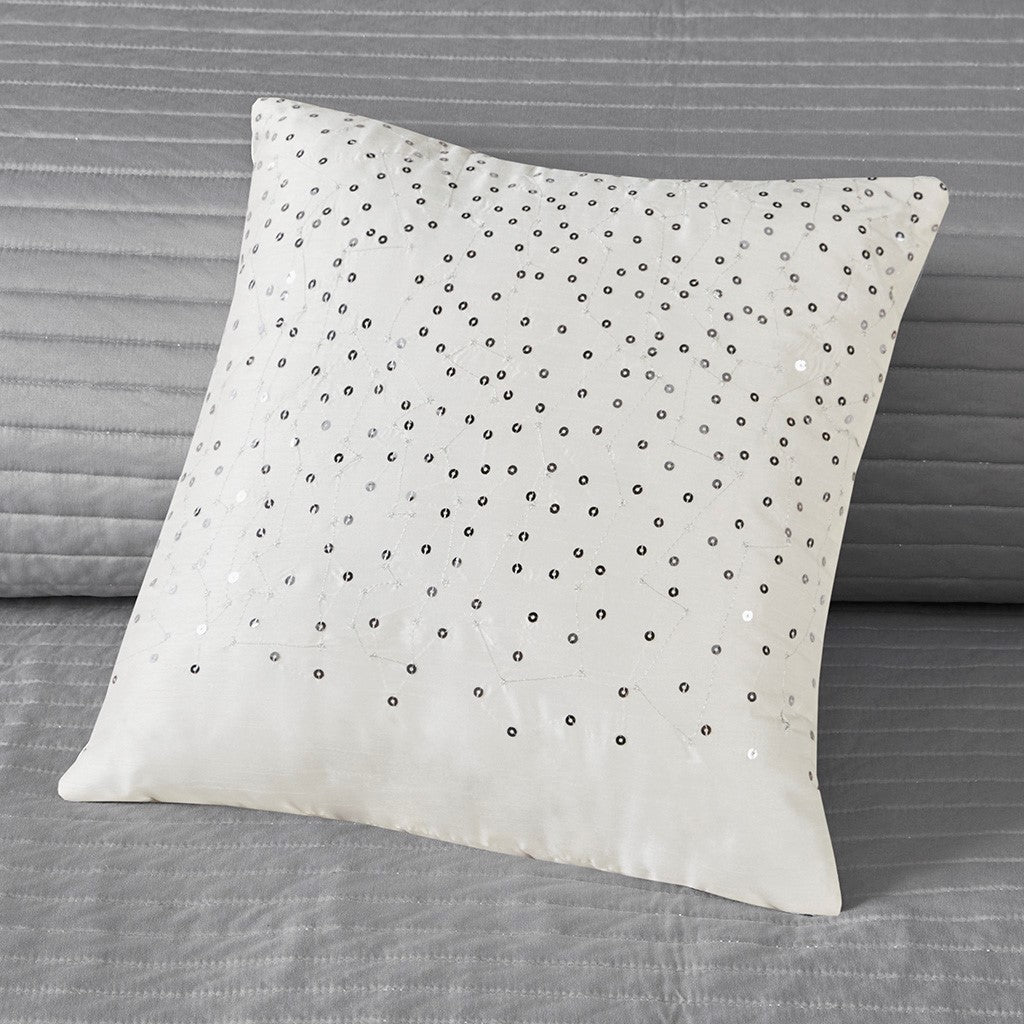 6 Piece Reversible Jacquard Quilt Set With Throw Pillows Navy King Cal King Navy Cotton