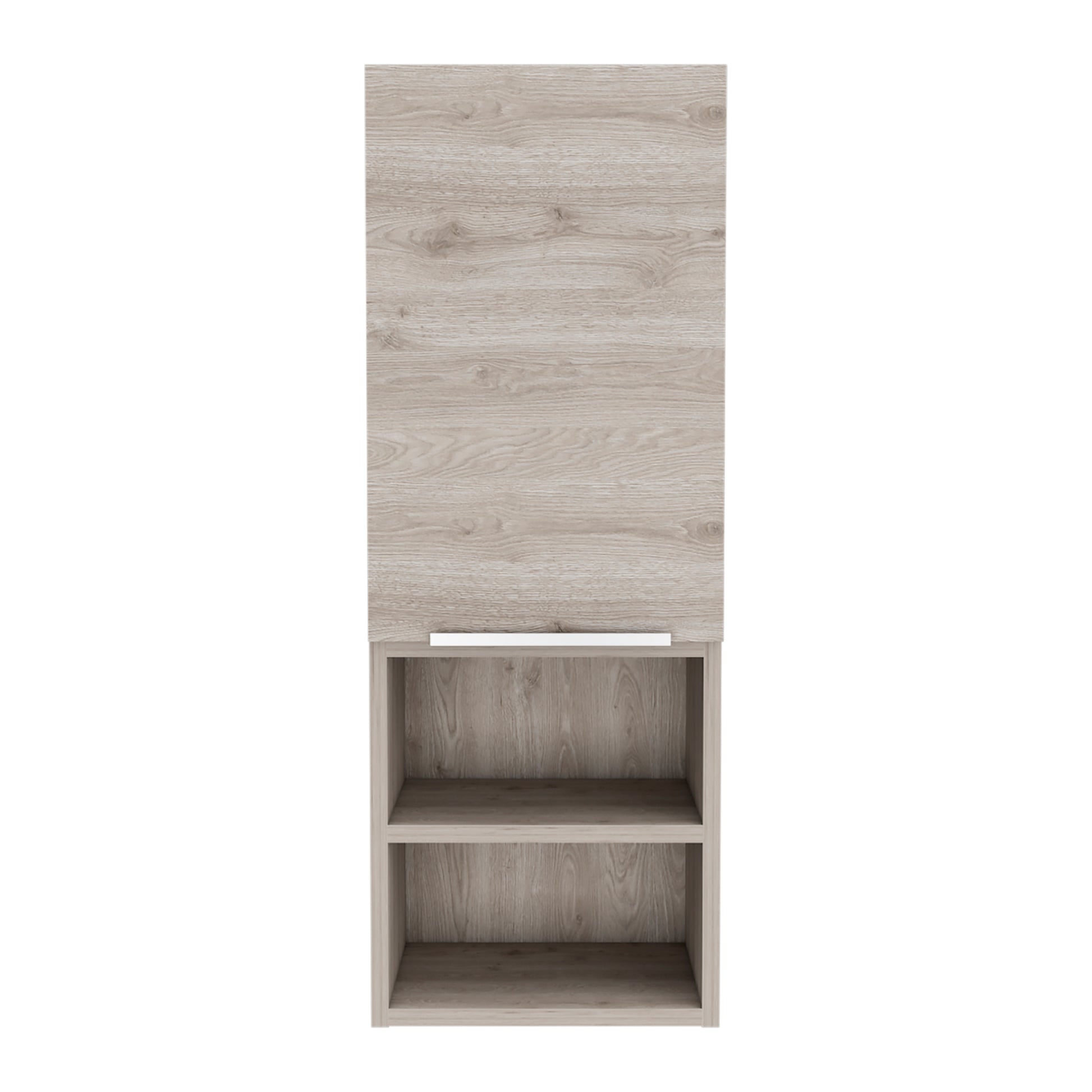 Milwaukee Medicine Cabinet, Two Shelves, Single Door Cabinet, Two Interior Shelves Light Gray 1 4 32 To 35 In Bathroom Wall Mounted Contemporary,Modern 10 15 Inches Melamine Engineered Wood