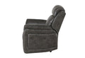 Steban Grey Glider Recliner Gray Fabric