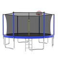 14Ft For Kids Children With Safety Enclosure Net Outdoor Backyards Large Recreational Trampoline Blue Metal