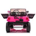 24V Two Seater Kids Ride On Car W Parents Remote Control, Licensed Toyota Lc250,220W Motors,With Shovel,Three Point Seat Belt,Slow Start,Speed Adjustment,Bluetooth,Music For Kids Aged 3 . Pink 100 149 Lbs Polypropylene