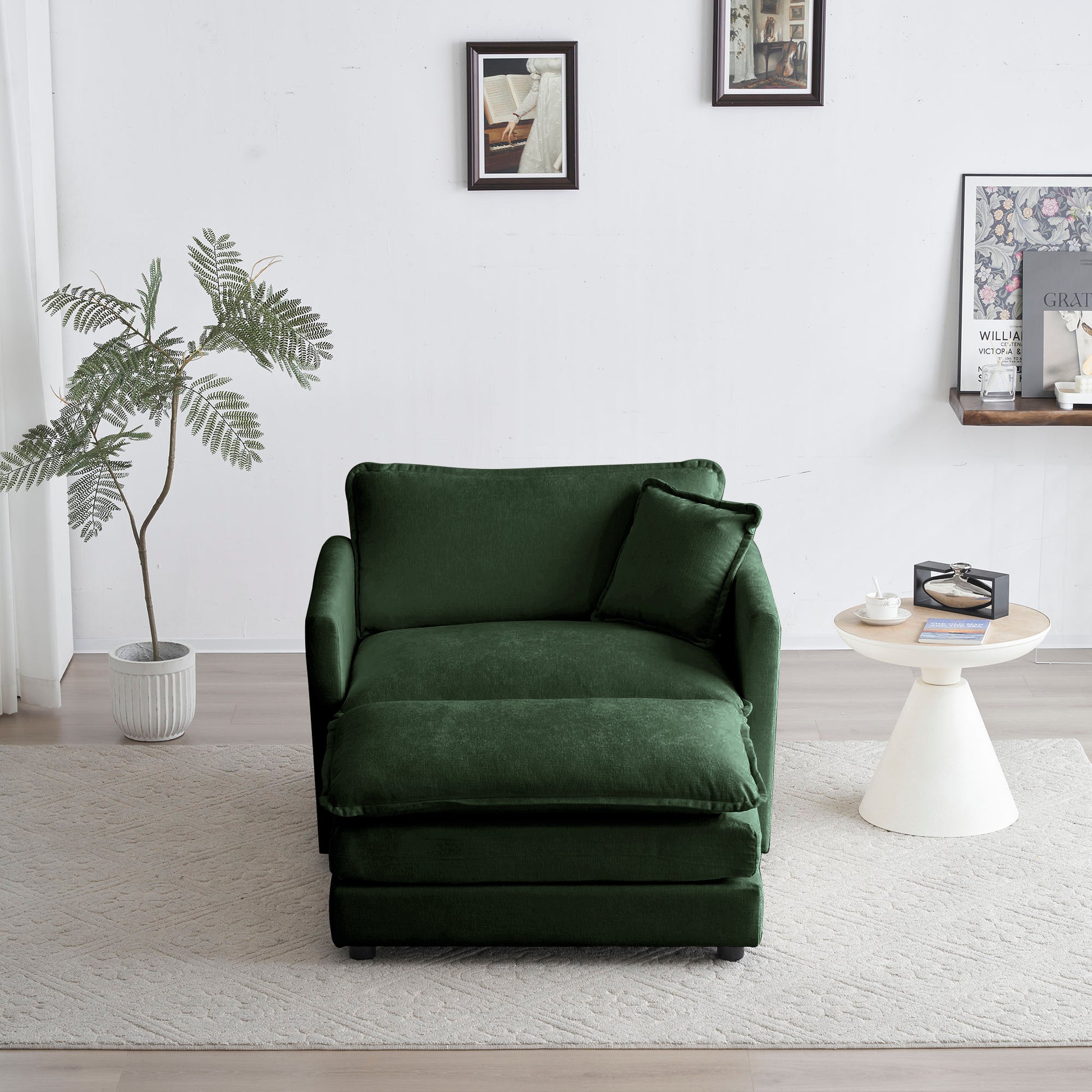 Ottoman Green Chair And A Half Modern Accent Chair With Ottoman