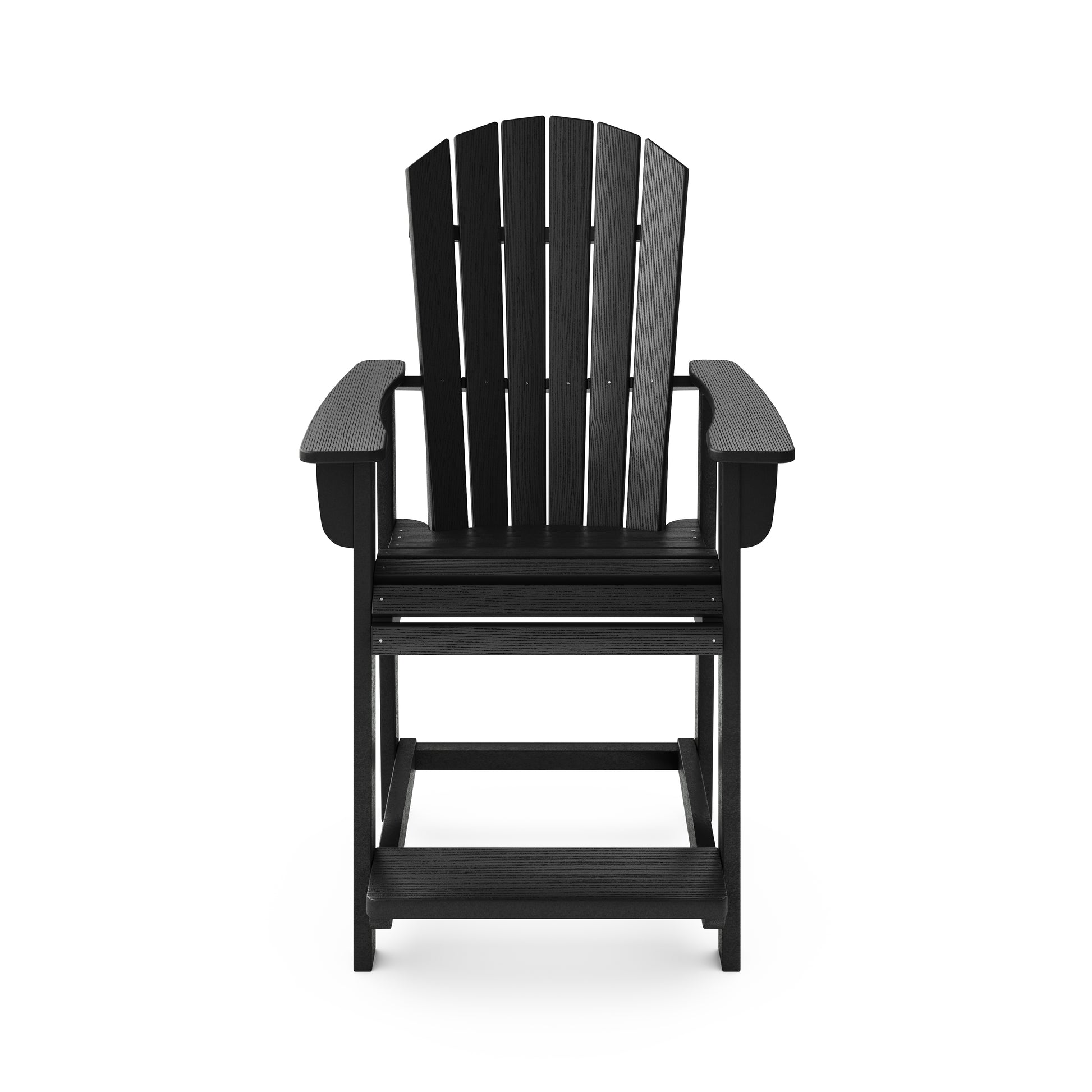 Black Adirondack Style Counter Chair Stylish Hdpe Poly Lumber For Dining, Patio, And Garden Comfort No Dining Set Black Weather Resistant Frame American Traditional Hdpe Hdpe