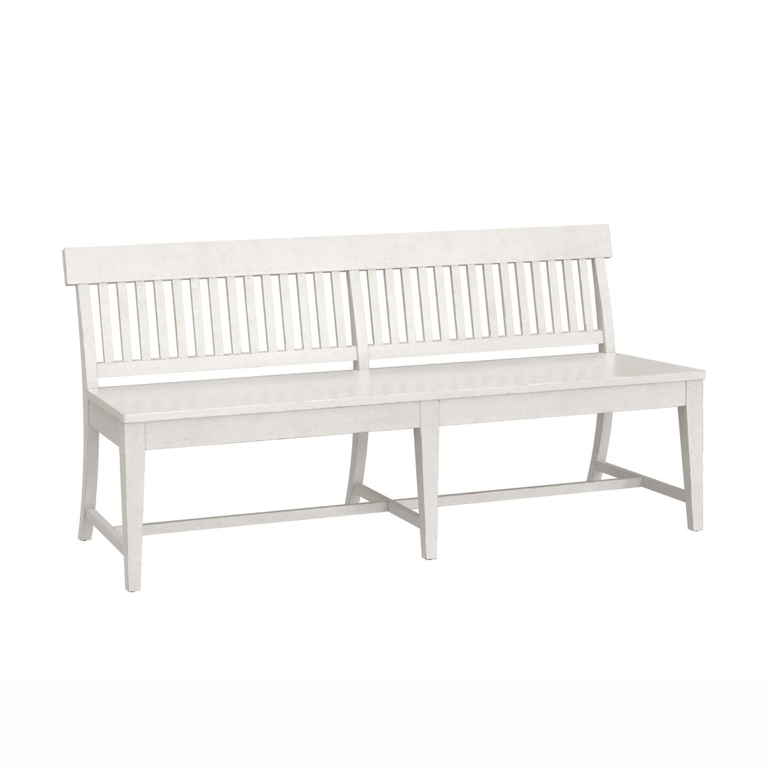 Haidel White Dining Bench White Solid Wood