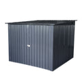 Outdoor Steel Storage Shed For Bicycle With Slope Roof And 4 Bike Tracks, Black Black Metal