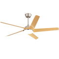 52 Inch Modern Ceiling Fan With Dimmable Led Light And Remote Control 5 Abs Blades 3 Color Tempearture Brushed Nickel Abs