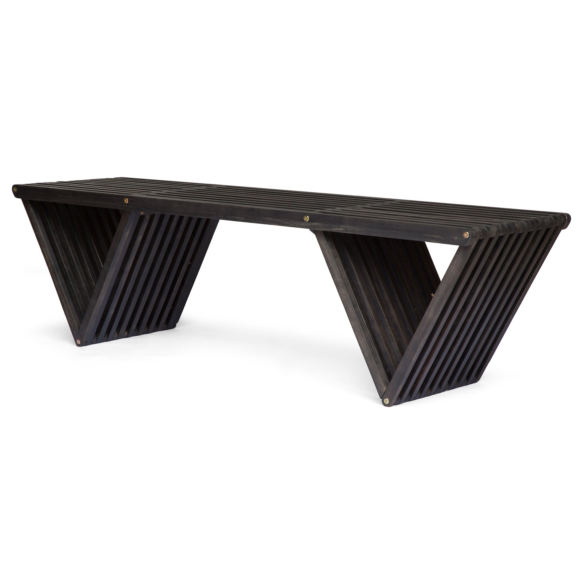 Metropol Bench Dark Grey Wood