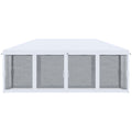 Outsunny 10' X 20' Pop Up Canopy Tent With Netting, Heavy Duty Instant Sun Shelter, Large Tents For Parties With Carry Bag For Outdoor, Garden, Patio, Cream White White Steel