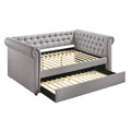 Smoke Grey Twin Daybed With Trim Twin Smoke Grey Wood Bedroom Rubberwood Wood Fabric