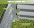 6X3X1Ft Galvanized Raised Garden Bed, Outdoor Planter Garden Boxes Large Metal Planter Box For Gardening Vegetables Fruits Flowers, Silvery Silver Garden & Outdoor Steel