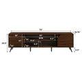 Contemporary 2 Door Minimalist Tv Stand For Tvs Up To 80 Inches Dark Walnut Dark Brown 80 89 Inches Mdf Mdf