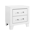 Omoda White Nightstand White Rubber Wood