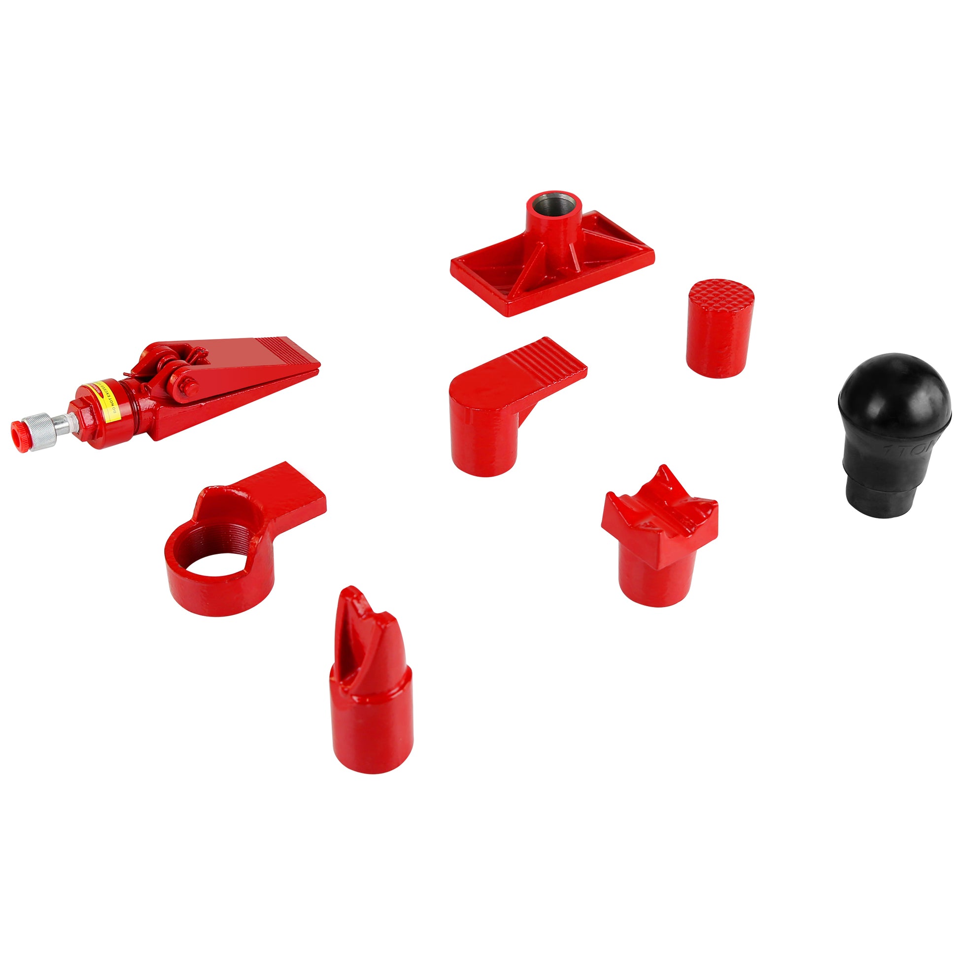 Power Hydraulic Ram Cylinder Jack: Single Acting Mini Jack, Porta Power Kit, Stroke For Building, Bridge, Construction, Precision Machinery, Small Spaces 10 Ton Capacity Red Steel