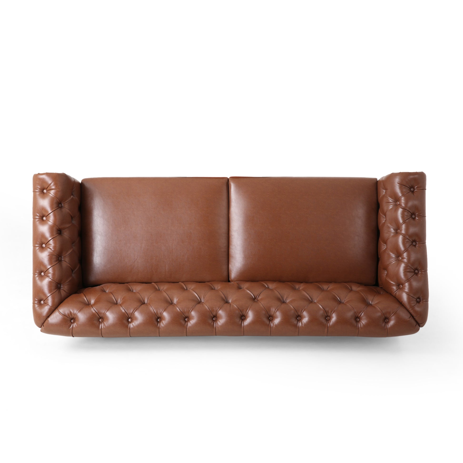 3 Seater Sofa Light Brown Pu 3 Seat