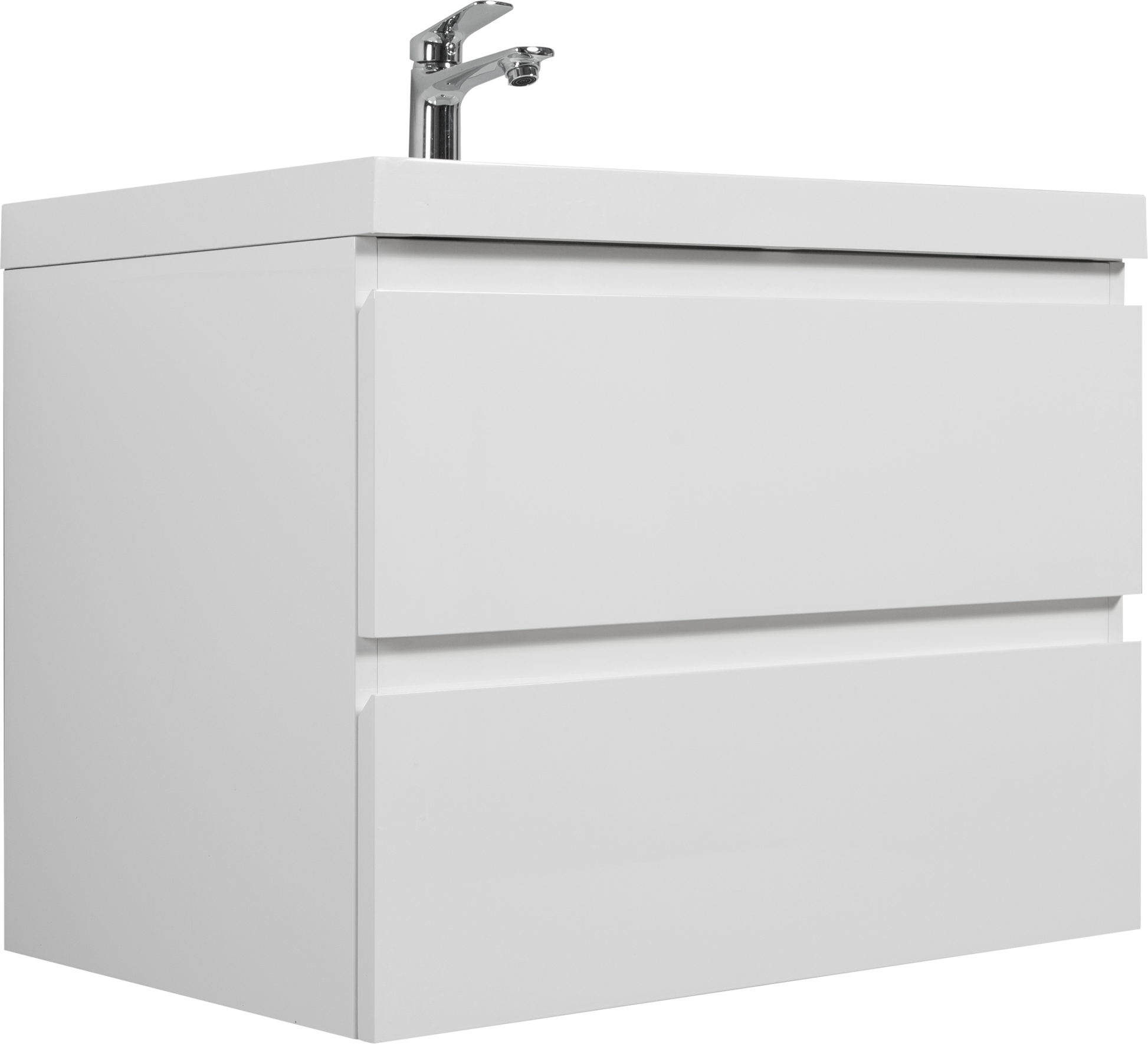 30" Floating Bathroom Vanity With Sink, Modern Wall Mounted Bathroom Storage Vanity Cabinet With Resin Top Basin And Soft Close Drawers, Glossy White 24V11 30Gw 2 White Bathroom Wall Mounted Mdf