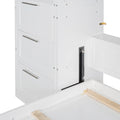 Queen Size Murphy Bed Wall Bed With Closet ,Drawers And Shelves,White Queen White Mdf Lvl