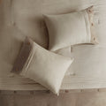 7 Piece Faux Suede Comforter Set Tan King King Tan Polyester