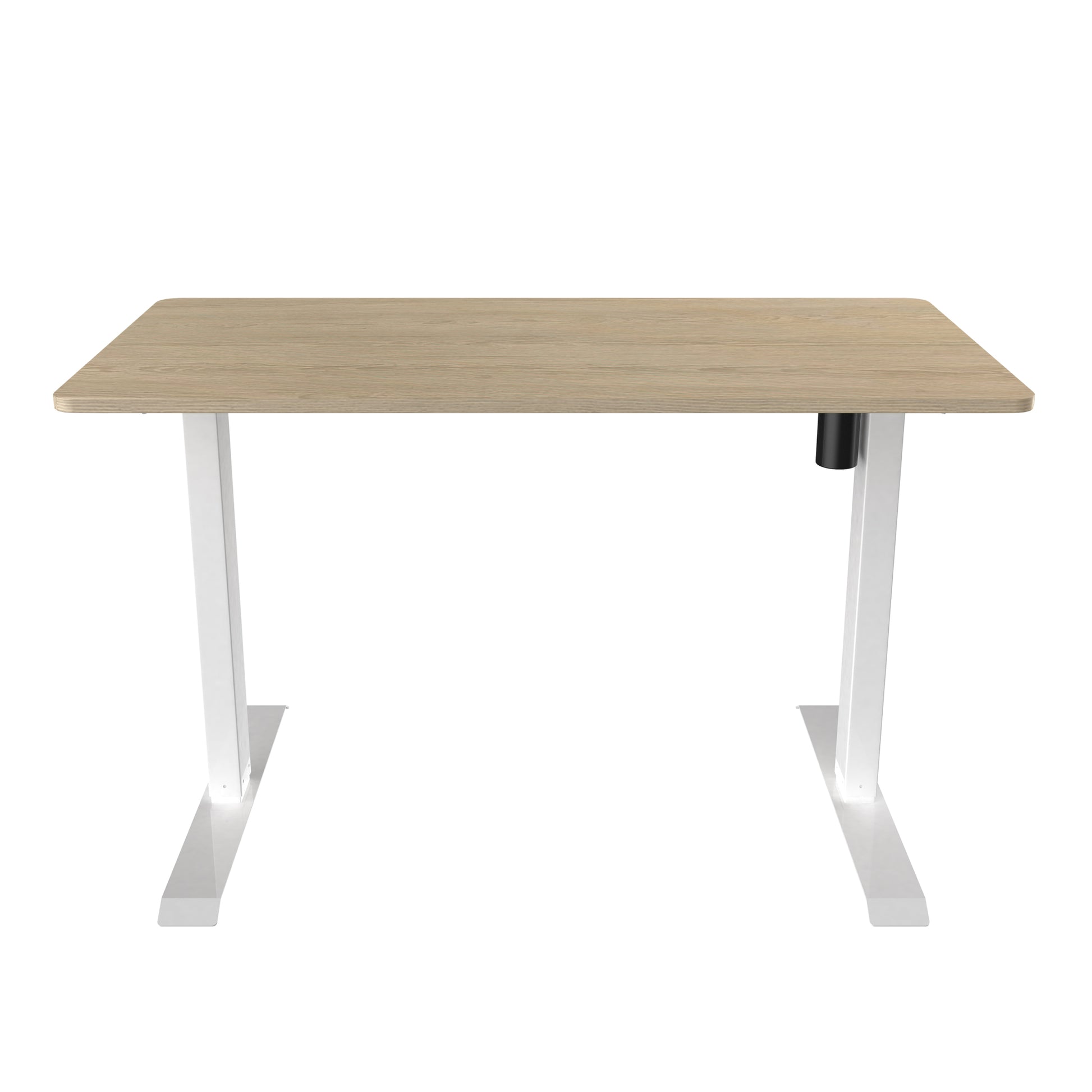 Techni Mobili Adjustable Sit To Stand Desk, Oak Oak Computer Desk Office Modern Rectangular Rectangular Steel Particle Board