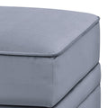 Grey Rectangle Storage Ottoman Wood Primary Living Space Grey Solid Pine With Storage Grey Velvet Backless Luxury Rectangle Armless Foam Velvet