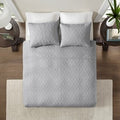 Reversible Quilt Set Grey King Cal King King Grey Cotton