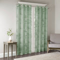 Palm Leaf Burnout Window Sheer Sage Green 50X84