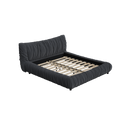King Size Luxury Upholstered Platform Bed With Removable Cushion And Solid Wood Frame,Suitable For Multiple Heights Of Mattresses,Dark Grey King Dark Grey Upholstered