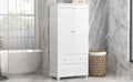 Tall Storage Cabinet With Three Drawers For Bathroom Office, White White Mdf