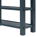 Retro Console Table With Drawer And Two Sturdy Shelves For Entryway, Living Room Navy Navy Mdf,Rubber Wood