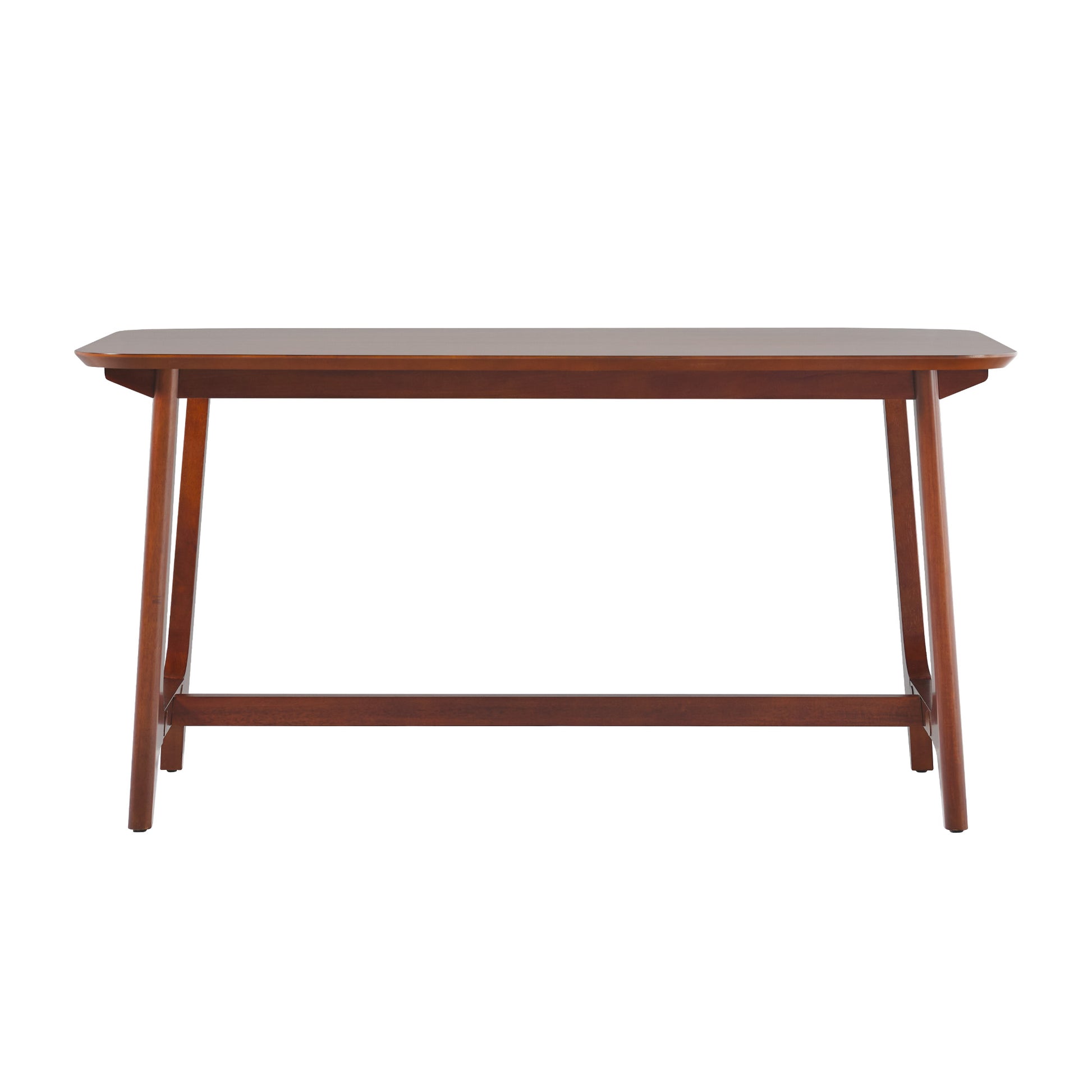 Mid Century 10015" Modern Dining Table With Trestle Base, Walnut Veneer Walnut Mdf Mdf