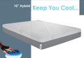 King Size Cypress 10'' Medium Cooling Gel Memory Edge Support Pocket Spring Removable Cover Hybrid Mattress White Gray Foam Spring King