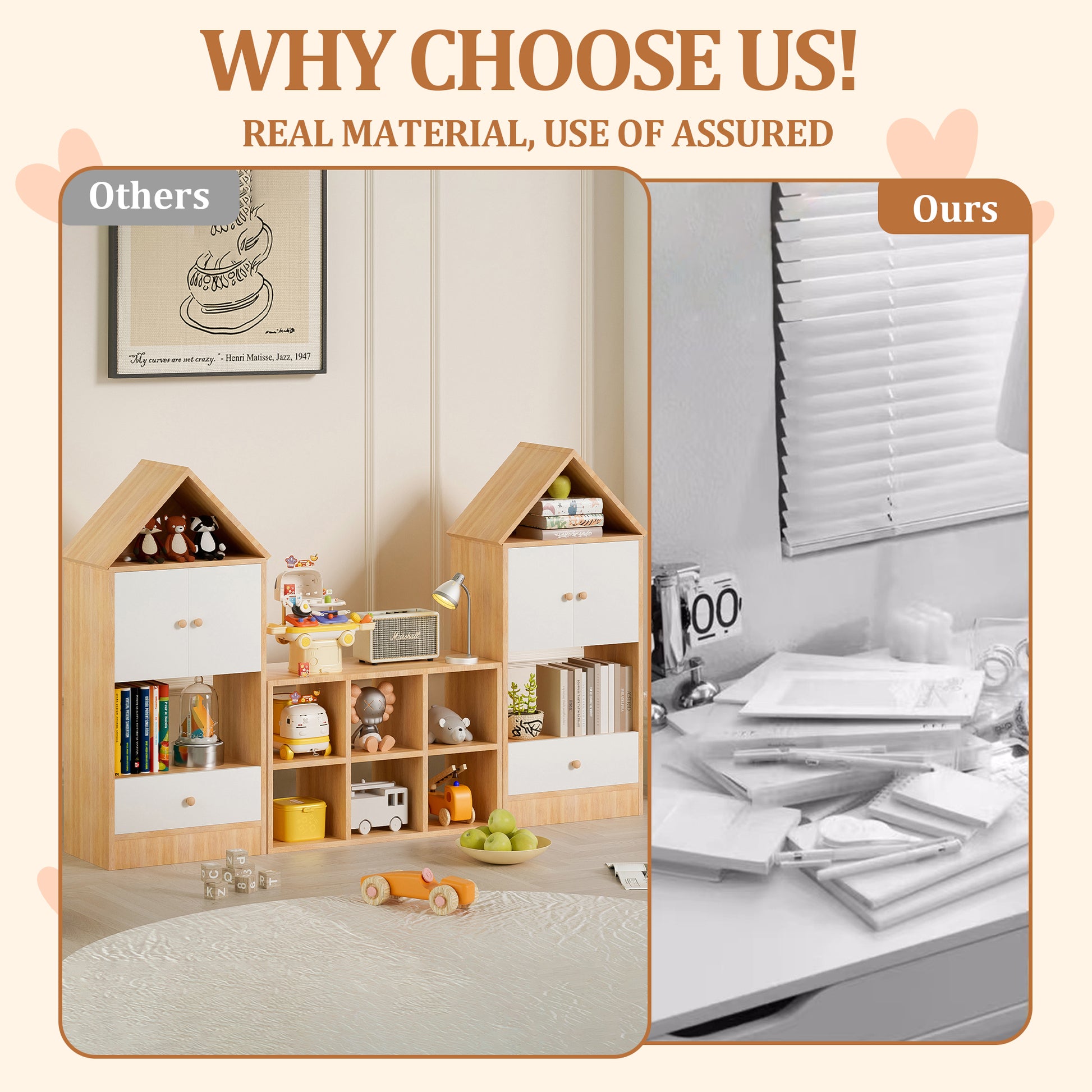 Versatile Children'S Bookshelf With House Shaped Design, Multi Functional Storage For Books And Toys, Adjustable Placement, Durable Kids Organizer For Playroom Or Bedroom Easy Assembly & Safe For