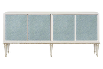 Ansaldo Console Cabinet, Pearl White & Silver Shimmer Finish Ac02506 White Wood